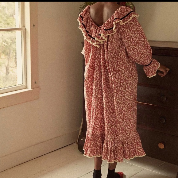 💋SOLD💋✨🍒DÔEN ‘Chaleur’ Nightgown Rouge Pomme Et Poire XS✨ - Picture 7 of 15